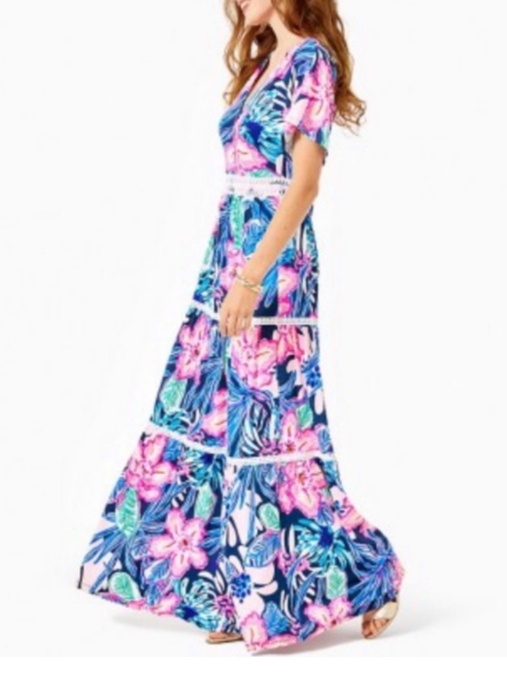 Lilly Pulitzer Maribella Maxi Dress High Tide Navy 8 - Picture 3 of 12